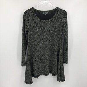 Context Constellation black silver metallic glitter party sweater tunic new S